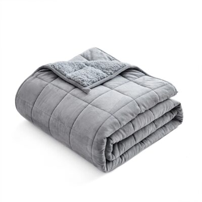 Tyngdedyne med grå Sherpa-fleece 7 kg