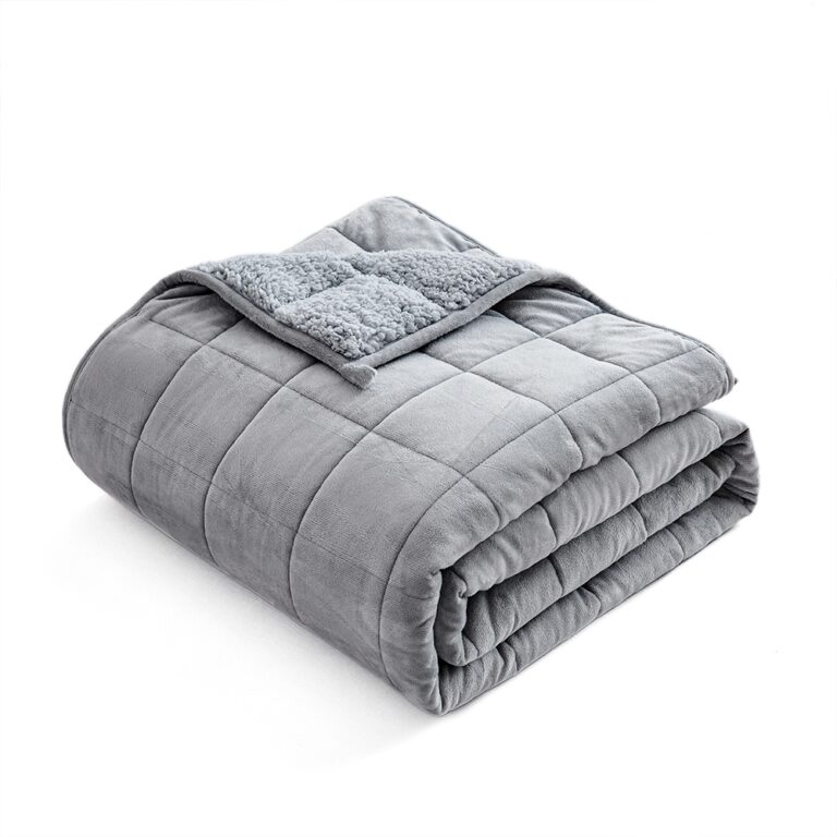 Tyngdedyne med grå Sherpa-fleece 7 kg